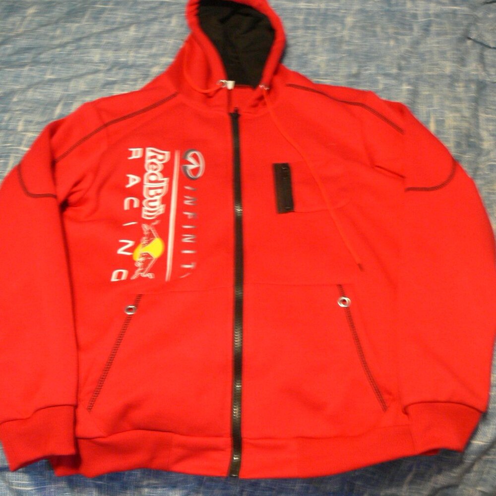 RED BULL LOGO  RACING HOODY LARGE RED.